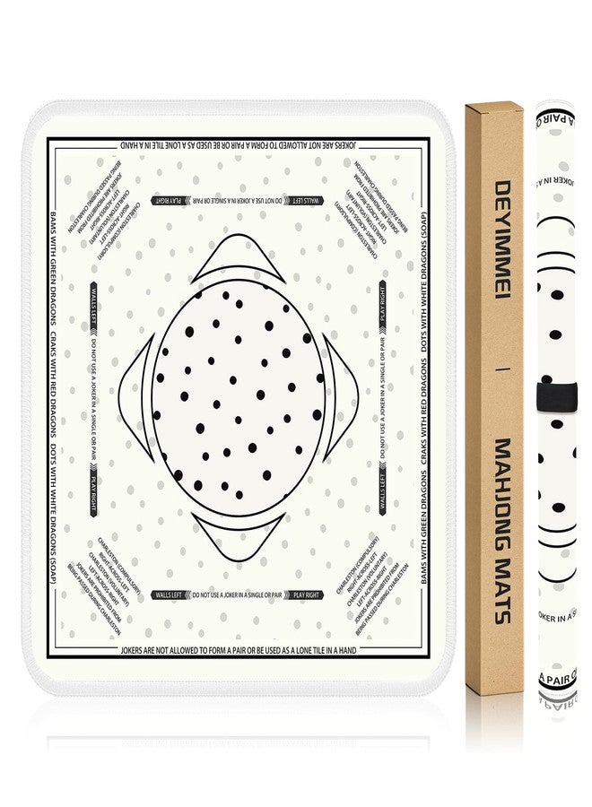 Deyimmei Neoprene Mahjong Mat for Table 31.5"x31.5" - Non-Slip, Noise Reduction Cover with Storage Pockets, American Rules & Crease-Free Rolled Shipping (Polka Dot Play) - Image 1